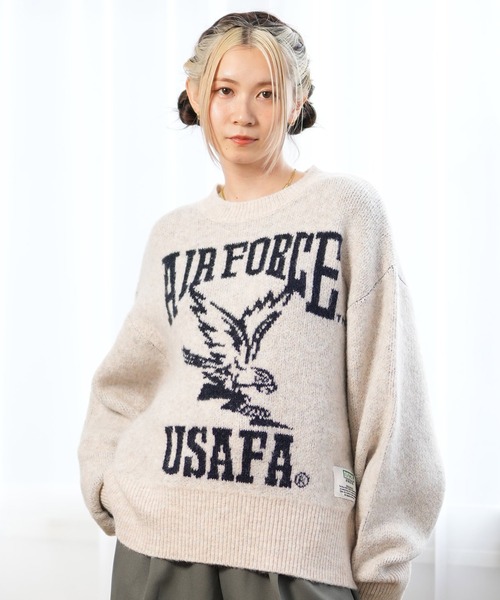 DISCUS ATHLETIC（ディスカス　アスレチック）の「DISCUS ATHLETIC/ディスカスアスレチック カレッジロゴセーター 4487-2656（ニット/セーター・レディース・グレー/スミクロ/ネイビー×ホワイト/マスタード/ネイビー/ベージュ系その他/グリーン/ベージュ系その他2・M）」の5枚目の写真