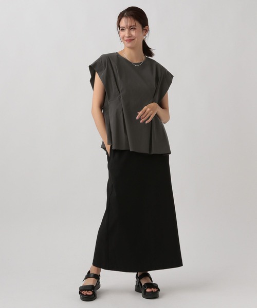 Elura（エルーラ）の「リップストップタックブラウス/119434（シャツ/ブラウス・レディース・チャコールグレー/ベージュ・FREE）」の14枚目の写真