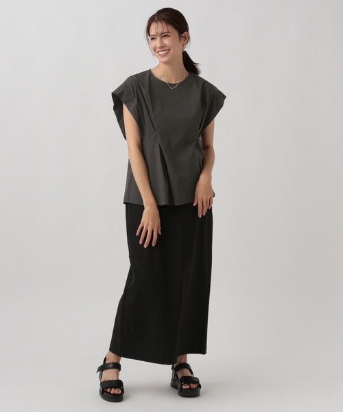 Elura（エルーラ）の「リップストップタックブラウス/119434（シャツ/ブラウス・レディース・チャコールグレー/ベージュ・FREE）」の13枚目の写真