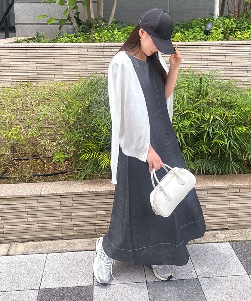 KOBE LETTUCE（コウベレタス）の「肩リボンハートネックデニムワンピース（ワンピース・レディース・ブラック/ブルー/インディゴブルー・M/L）」の6枚目の写真