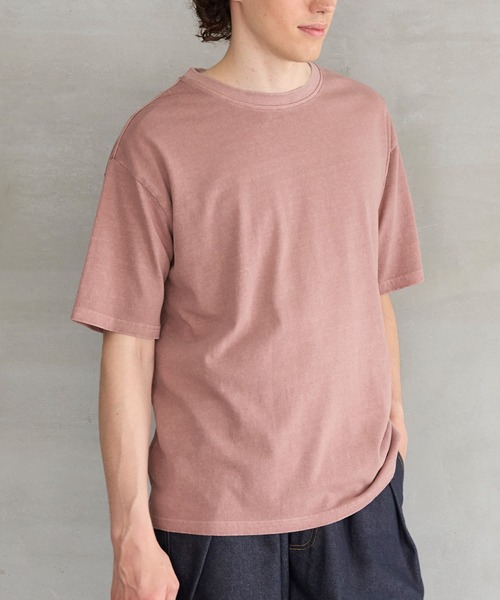 coca(coca)(コカ)の「【WEB限定セール】ピグメント加工Tシャツ(Tシャツ/カットソー・メンズ・チャコール/ダークブルー/ピンク/カーキ・M/XL/L)」の4枚目の写真