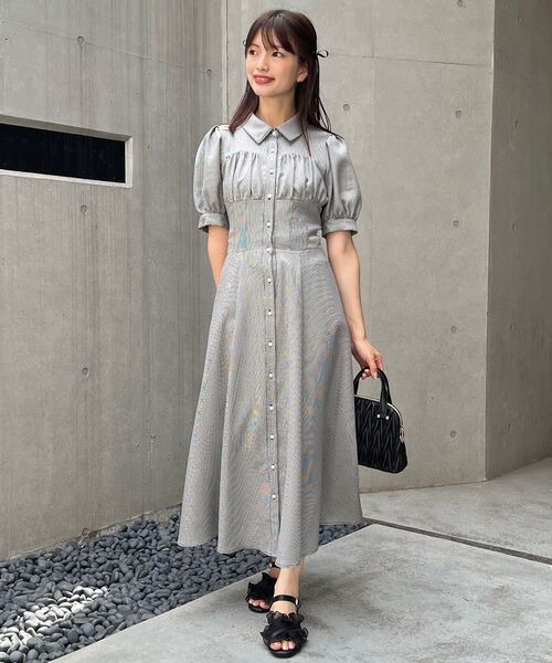 MAJESTIC LEGON（マジェスティックレゴン）の「スタイルアップシャツワンピース（シャツワンピース・レディース・ブラック系その他/ブラック系その他2/グレー系その他/アイボリー・SMALL/X-SMALL/MEDIUM）」の21枚目の写真
