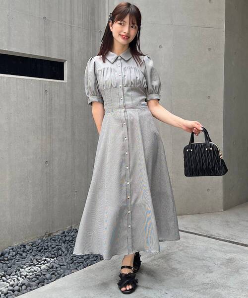 MAJESTIC LEGON（マジェスティックレゴン）の「スタイルアップシャツワンピース（シャツワンピース・レディース・ブラック系その他/ブラック系その他2/グレー系その他/アイボリー・SMALL/X-SMALL/MEDIUM）」の22枚目の写真