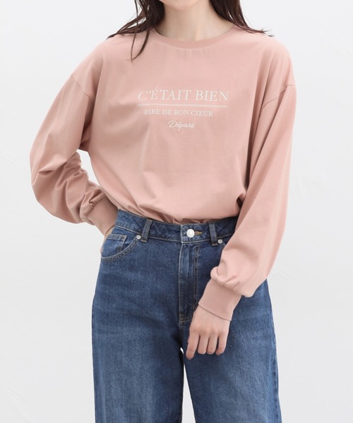 Honeys（ハニーズ）の「刺繍入りロゴＴシャツ（Tシャツ/カットソー・レディース・キナリ/スミクロ/ブルー/ピンク/アイボリー・M/LL/L/S）」の5枚目の写真