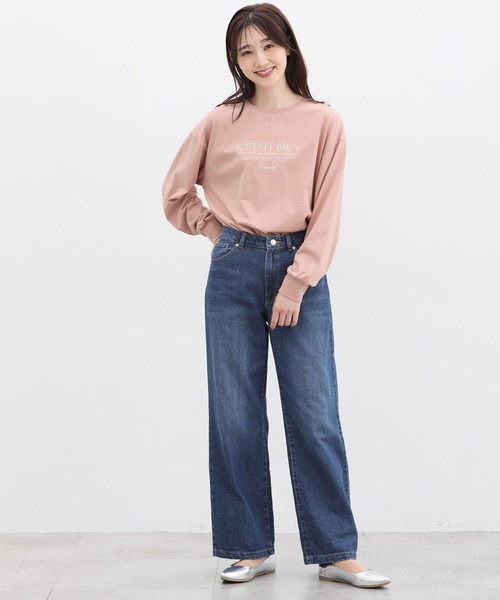 Honeys（ハニーズ）の「刺繍入りロゴＴシャツ（Tシャツ/カットソー・レディース・キナリ/スミクロ/ブルー/ピンク/アイボリー・M/LL/L/S）」の14枚目の写真