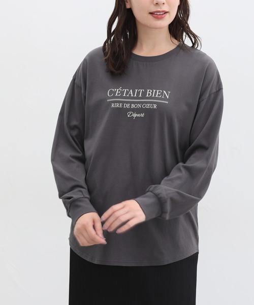 Honeys（ハニーズ）の「刺繍入りロゴＴシャツ（Tシャツ/カットソー・レディース・キナリ/スミクロ/ブルー/ピンク/アイボリー・M/LL/L/S）」の10枚目の写真