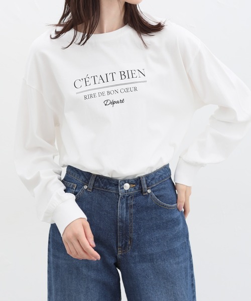 Honeys（ハニーズ）の「刺繍入りロゴＴシャツ（Tシャツ/カットソー・レディース・キナリ/スミクロ/ブルー/ピンク/アイボリー・M/LL/L/S）」の7枚目の写真