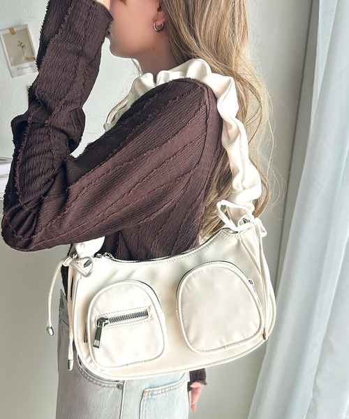 セール】【mily bilet】大人可愛い褒められ リボン使いジップポケット