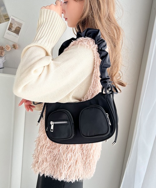 セール】【mily bilet】大人可愛い褒められ リボン使いジップポケット