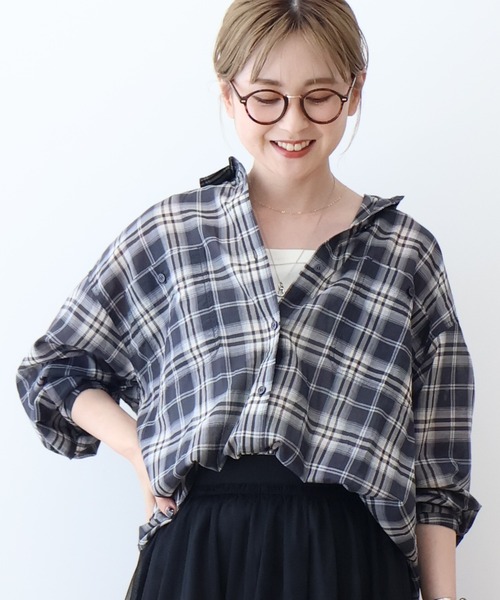 AMERICAN HOLIC(アメリカンホリック)の「接触冷感Wポケットボイルシャツ(シャツ/ブラウス・レディース・ホワイト系その他7/ブラック系その他3/ストライプ・L/M)」の3枚目の写真
