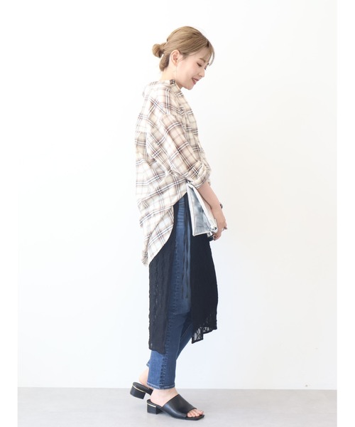 AMERICAN HOLIC(アメリカンホリック)の「接触冷感Wポケットボイルシャツ(シャツ/ブラウス・レディース・ホワイト系その他7/ブラック系その他3/ストライプ・L/M)」の8枚目の写真