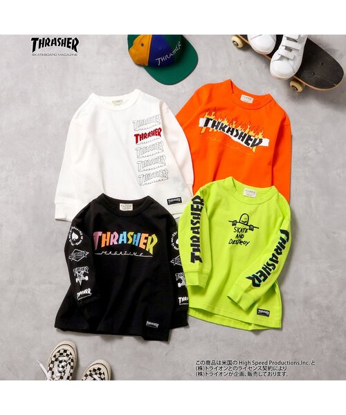 THRASHER tシャツ 「THRASHER」 4柄長袖Tシャツ キッズ 子供服