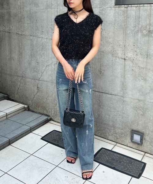 INGNI(イング)の「ラメフェザーニットベスト/A(ニット/セーター・レディース・グレー/アイボリー/ブラック/グレー系その他2・M)」の17枚目の写真