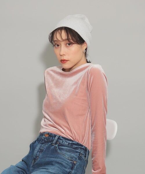 Ray BEAMS(レイビームス)の「スパンコール ラメ ビーニー(ニットキャップ/ビーニー・レディース・ブラック/ネイビー/ホワイト・ONE SIZE)」の4枚目の写真