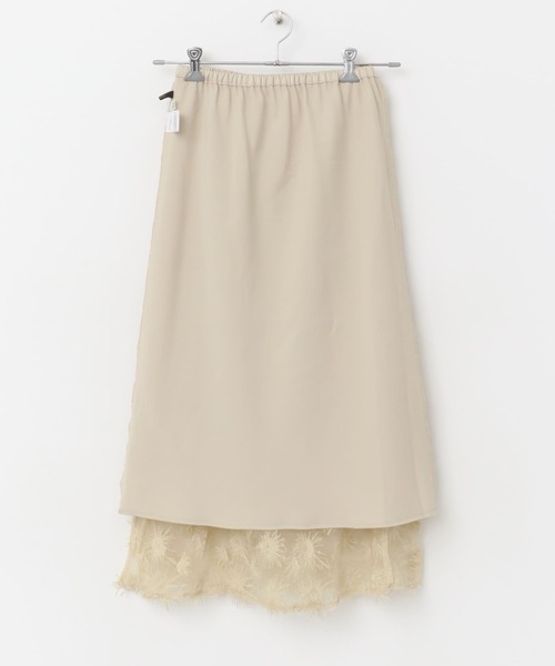 URBAN RESEARCH ROSSO WOMEN（アーバンリサーチ　ロッソ）の「チュールフラワーレイヤードスカート（スカート・レディース・ブラック/ベージュ・FREE）」の8枚目の写真