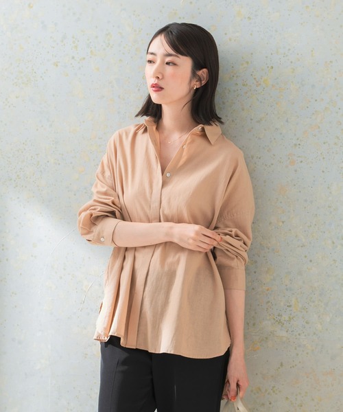 URBAN RESEARCH ROSSO WOMEN(アーバンリサーチ ロッソ)の「オーバーサイズシャツ(シャツ/ブラウス・レディース・ベージュ/カーキ/ブラウン・FREE)」の1枚目の写真