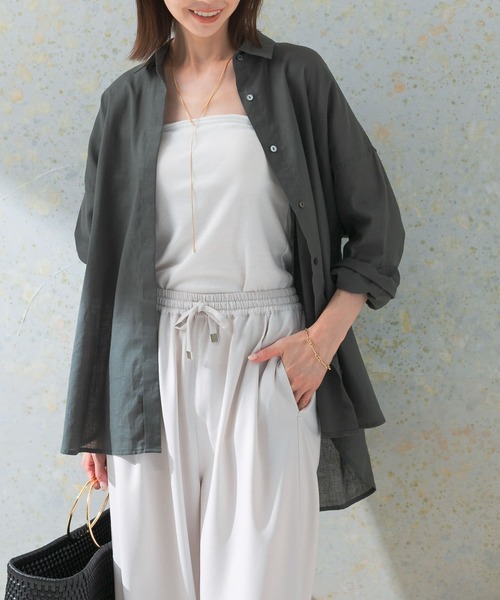 URBAN RESEARCH ROSSO WOMEN(アーバンリサーチ ロッソ)の「オーバーサイズシャツ(シャツ/ブラウス・レディース・ベージュ/カーキ/ブラウン・FREE)」の3枚目の写真