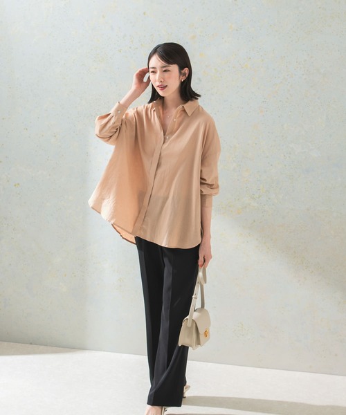 URBAN RESEARCH ROSSO WOMEN(アーバンリサーチ ロッソ)の「オーバーサイズシャツ(シャツ/ブラウス・レディース・ベージュ/カーキ/ブラウン・FREE)」の5枚目の写真