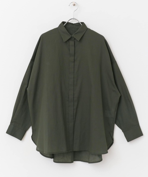 URBAN RESEARCH ROSSO WOMEN(アーバンリサーチ ロッソ)の「オーバーサイズシャツ(シャツ/ブラウス・レディース・ベージュ/カーキ/ブラウン・FREE)」の14枚目の写真