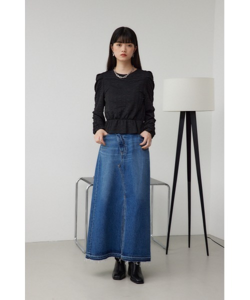 AZUL by moussy(アズールバイマウジー)の「フクレジャガードトップス(Tシャツ/カットソー・レディース・ブラック/アイボリー/ダークグリーン・FREE)」の17枚目の写真
