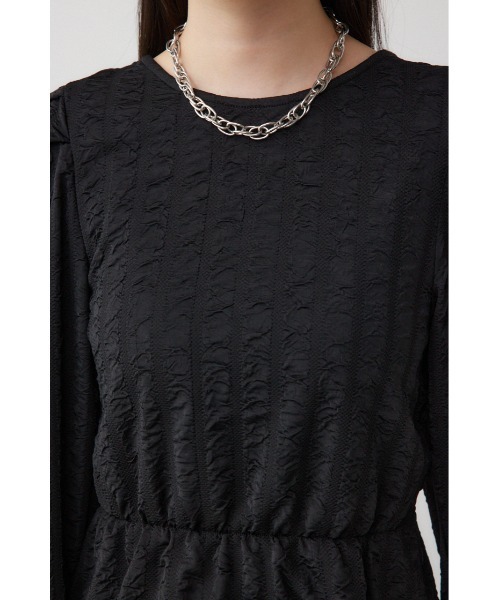 AZUL by moussy(アズールバイマウジー)の「フクレジャガードトップス(Tシャツ/カットソー・レディース・ブラック/アイボリー/ダークグリーン・FREE)」の21枚目の写真