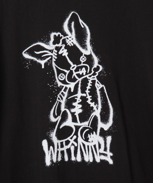 Whinny(ホワイニー)の「Whinny/反抗期闇うさぎ(Tシャツ/カットソー・レディース・ブラック/ホワイト・FREE)」の11枚目の写真