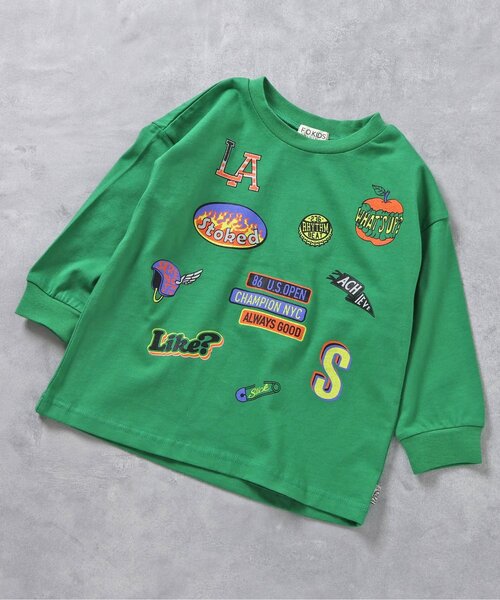 F.O.KIDS（エフオーキッズ）の「カラバリグラフィックL/S TEE（Tシャツ/カットソー・キッズ・パープル/ネイビー/ブラック/グレー/ブラウン/イエロー/ピンク/ライム/グリーン/アイボリー・90/100/130/140/150/110/120/80）」の6枚目の写真