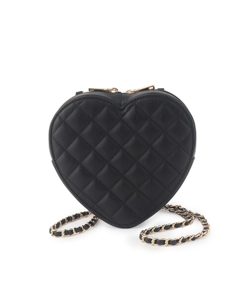 OPAQUE.CLIP(オペークドットクリップ)の「◆ハートシェイプキルティングミニショルダーバッグ(ショルダーバッグ・レディース・ブラック/アイボリー・00)」の1枚目の写真