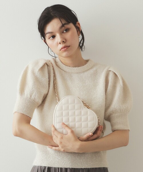 OPAQUE.CLIP(オペークドットクリップ)の「◆ハートシェイプキルティングミニショルダーバッグ(ショルダーバッグ・レディース・ブラック/アイボリー・00)」の3枚目の写真