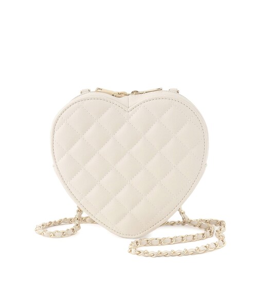 OPAQUE.CLIP(オペークドットクリップ)の「◆ハートシェイプキルティングミニショルダーバッグ(ショルダーバッグ・レディース・ブラック/アイボリー・00)」の4枚目の写真