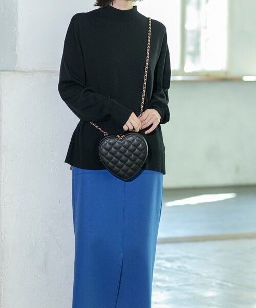 OPAQUE.CLIP(オペークドットクリップ)の「◆ハートシェイプキルティングミニショルダーバッグ(ショルダーバッグ・レディース・ブラック/アイボリー・00)」の17枚目の写真