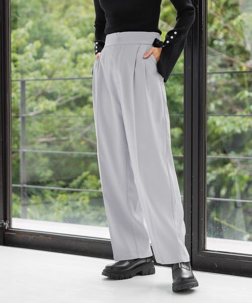 kokoro出品 mysty woman パンツ ビシルエットタックパンツ 152976