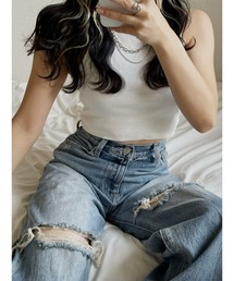 EVRIS | ダメージワイドデニムパンツ(デニムパンツ)