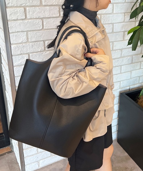 セール】【A4サイズ収納可能】軽量縦型トートバッグ / 無地 ブラック