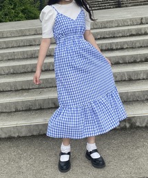 merrylatte | フレンチガーリーギンガムワンピース(ワンピース)