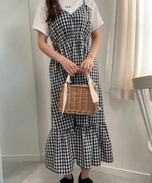 フレンチガーリーギンガムワンピース