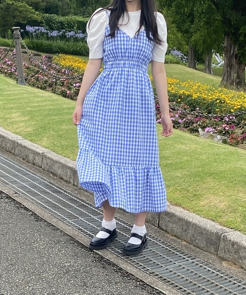 セール】フレンチガーリーギンガムワンピース（ワンピース