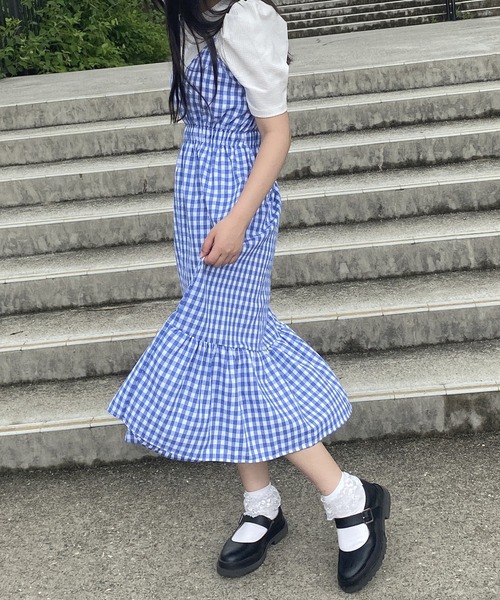 セール】フレンチガーリーギンガムワンピース（ワンピース