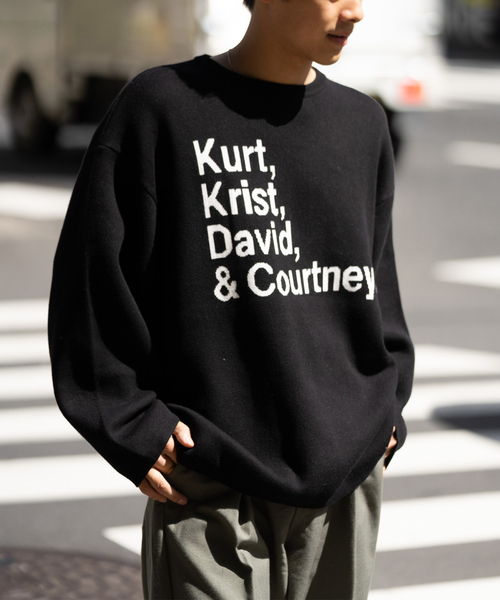 JOINT WORKS(ジョイントワークス)の「THRIFTY LOOK/スリフティールック KKDC Biggest Crew Swetaer(ニット/セーター・メンズ・ブラック/イエロー・MEDIUM/LARGE)」の2枚目の写真