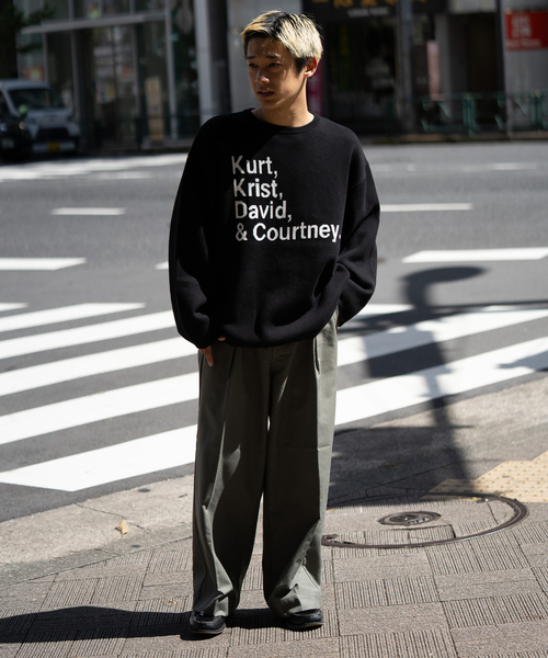 JOINT WORKS(ジョイントワークス)の「THRIFTY LOOK/スリフティールック KKDC Biggest Crew Swetaer(ニット/セーター・メンズ・ブラック/イエロー・MEDIUM/LARGE)」の4枚目の写真