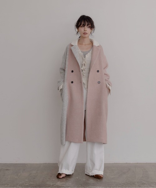 ミックスシャギー配色ロングコート Eimee Law│Eimee Law