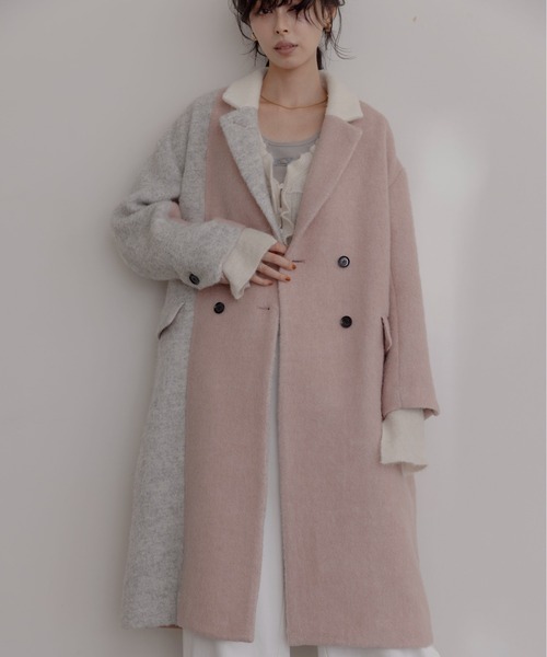 シャギーロングコート　ベージュ　0 hinari コート アウター ミニシャギーロングコート レディース