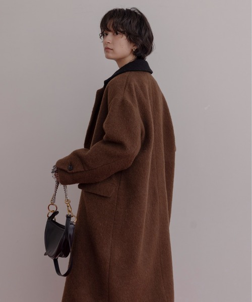 ミックスシャギー配色ロングコート Eimee Law│Eimee Law