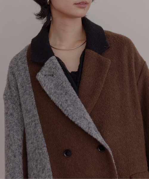 ミックスシャギー配色ロングコート Eimee Law│Eimee Law & LHELBIE