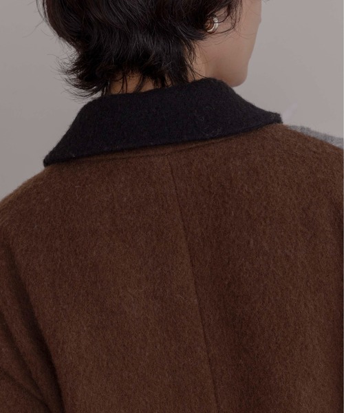 ミックスシャギー配色ロングコート Eimee Law│Eimee Law & LHELBIE