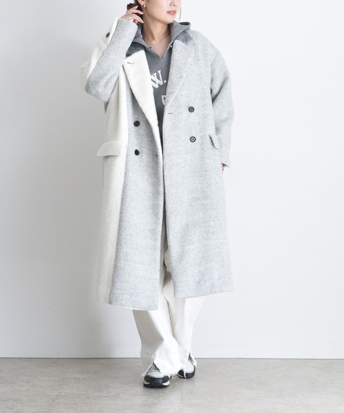 セール】ミックスシャギー配色ロングコート（その他アウター）｜Eimee