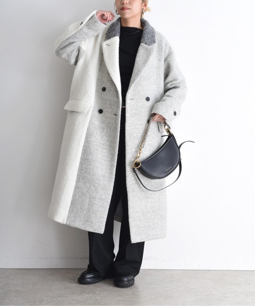 ミックスシャギー配色ロングコート Eimee Law│Eimee Law & LHELBIE