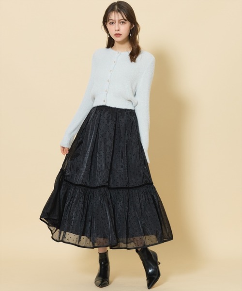 SWINGLE(スウィングル)の「フロッキードット切替ボリュームフレアスカート(スカート・レディース・ホワイト系その他/グレー系その他/ブラック系その他・FREE)」の15枚目の写真