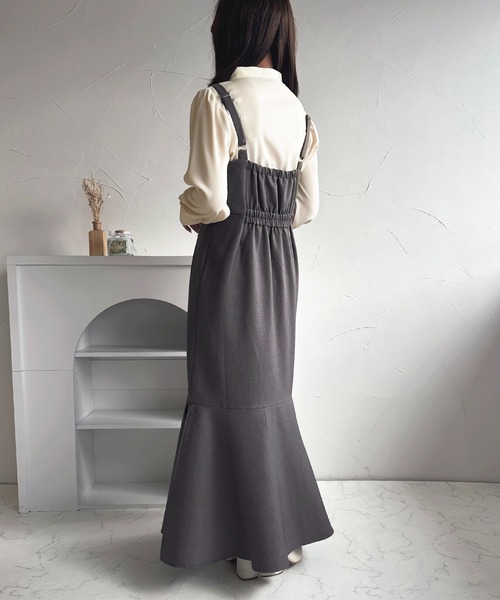 HIRO様用 パッド付き 】バックストラップサイドシャーリングスリットロング