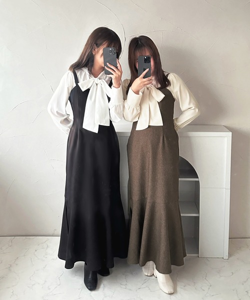 apres jour(アプレジュール)の「スリットマーメイドキャミワンピース【ZOZOTOWN限定アイテム】(ワンピース・レディース・ブラック/ブラウン系その他/グレー・フリー/X-LARGE)」の22枚目の写真